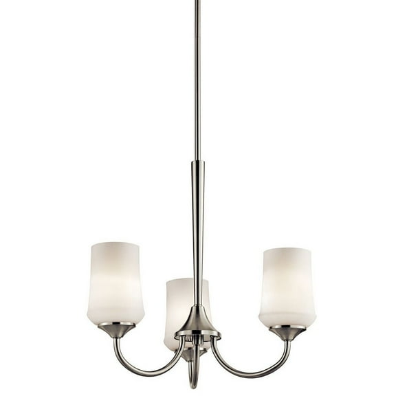 43664NIL18-Kichler Lighting-Aubrey - 3 Light Small Chandelier - with Transitional inspirations - 19.25 inches tall by 21.5 inches wide-Brushed Nickel