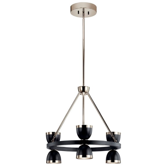 52417BKLED Kichler Lighting Baland - 6 LED Small Chandelier In Mid-Century Modern Style-20 Inches Tall and 22 Inches Wide-Black Finish