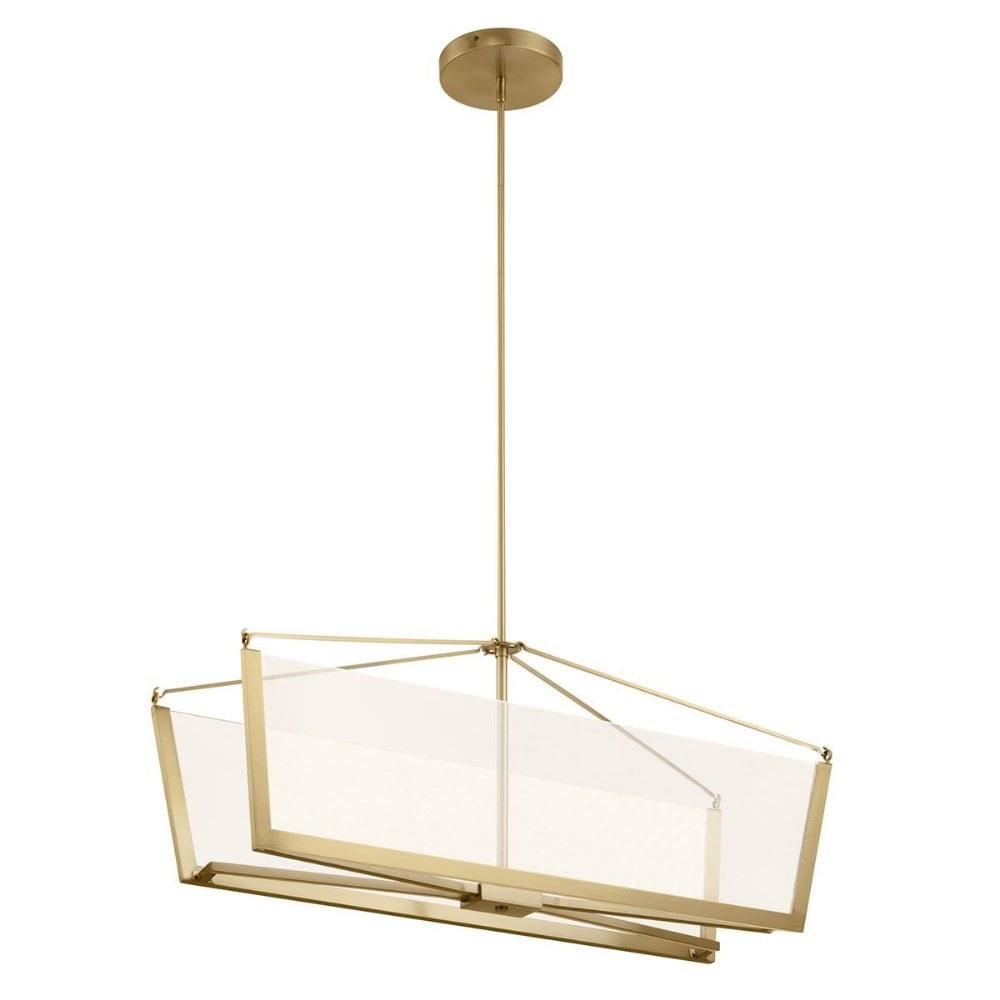 Champagne Gold LED Linear Chandelier with Acrylic Panels