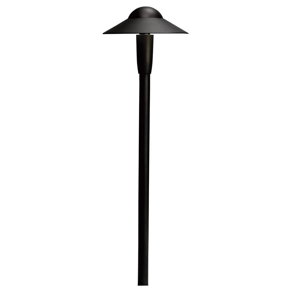 Textured Black Aluminum LED Pathway Light with Dome Shade
