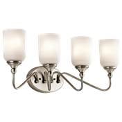 Kichler Lighting Lilah Antique Pewter Traditional Wall Mt Bath 4 Arm w/ 4 Light 100W - 45553AP