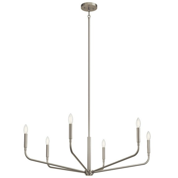 52719NI Kichler Lighting Madden - 6 Light Chandelier-18.25 Inches Tall and 38 Inches Wide-Brushed Nickel Finish