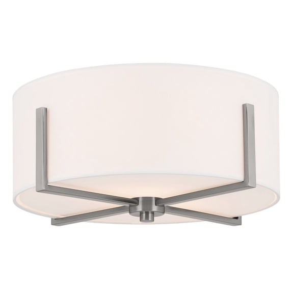 52593CLP Kichler Lighting Malen - 2 Light Flush Mount-7.75 Inches Tall and 15.5 Inches Wide-Classic Pewter Finish