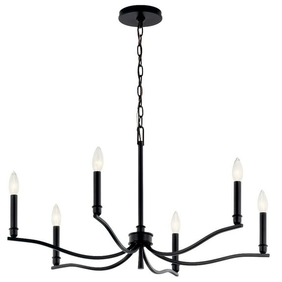 52695BK Kichler Lighting Malene - 6 Light Chandelier-17.75 Inches Tall and 32 Inches Wide-Black Finish