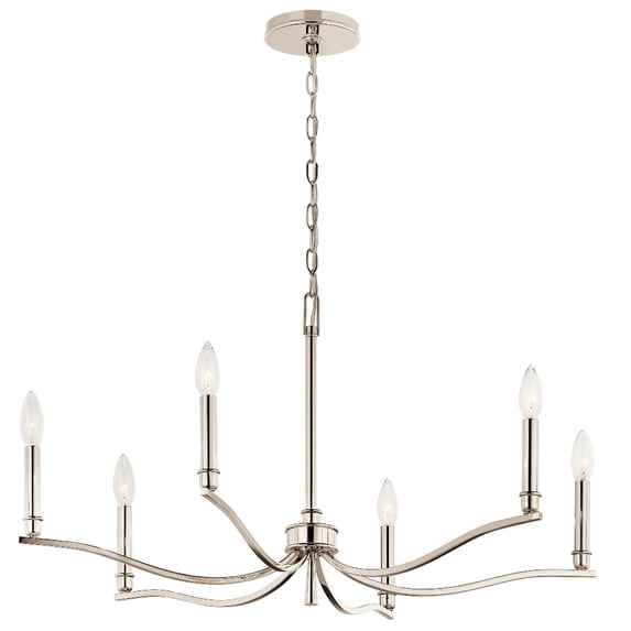52695PN Kichler Lighting Malene - 6 Light Chandelier-17.75 Inches Tall and 32 Inches Wide-Polished Nickel Finish