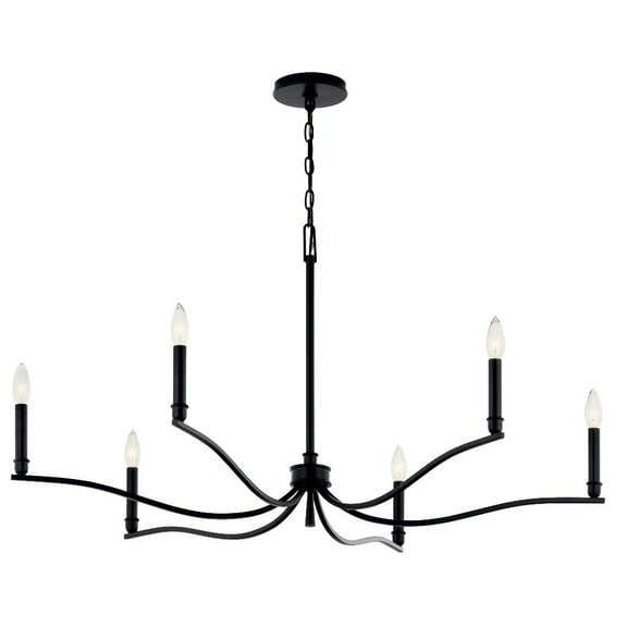 52696BK-Kichler Lighting-Malene - 6 Light Chandelier-22.25 Inches Tall and 42 Inches Wide-Black Finish