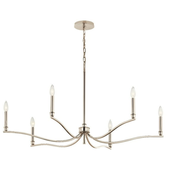 52696PN Kichler Lighting Malene - 6 Light Chandelier-22.25 Inches Tall and 42 Inches Wide-Polished Nickel Finish