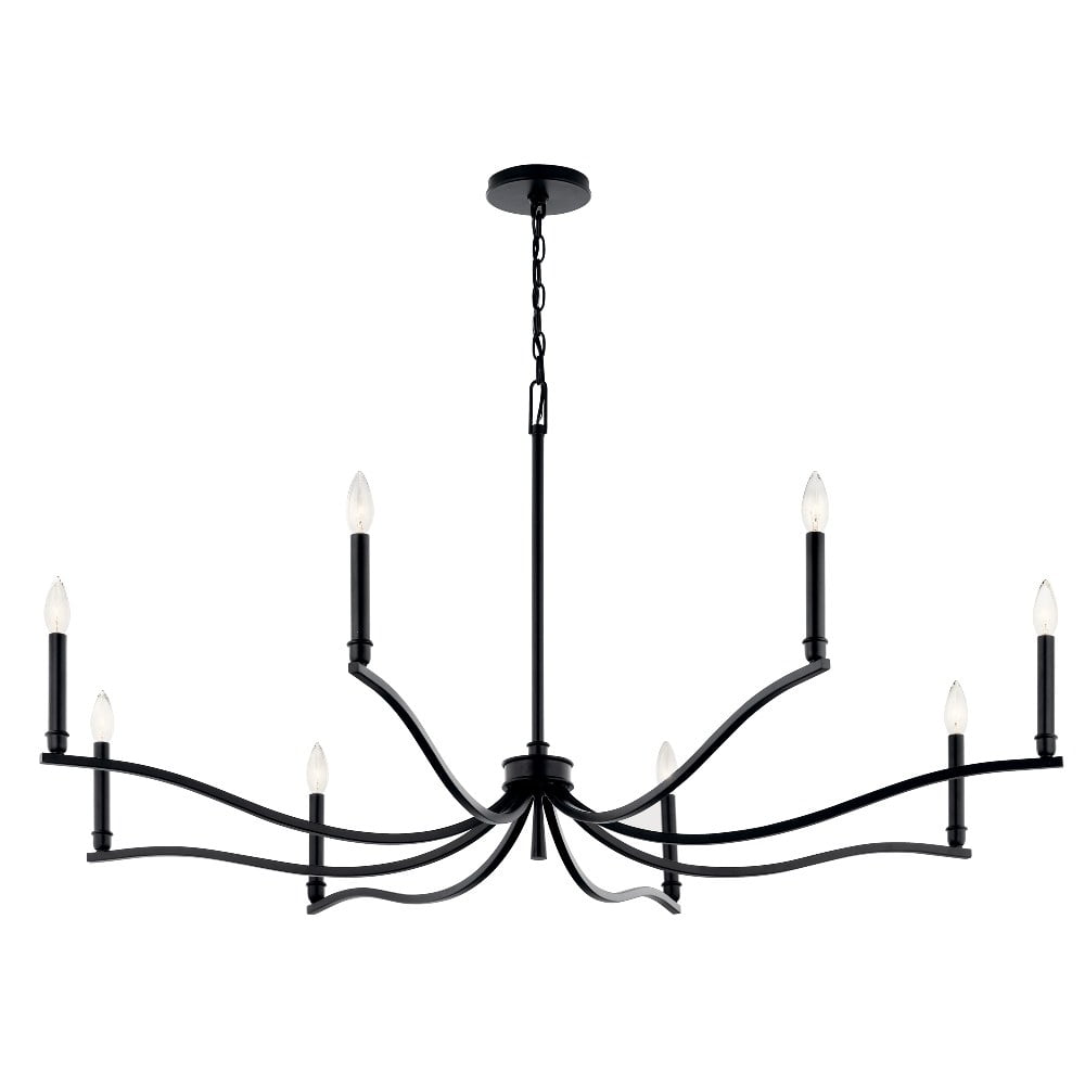 Malene Black 8-Light Taper Candle Style Chandelier