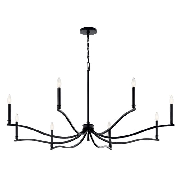 52697BK Kichler Lighting Malene - 8 Light Chandelier-25 Inches Tall and 52 Inches Wide-Black Finish