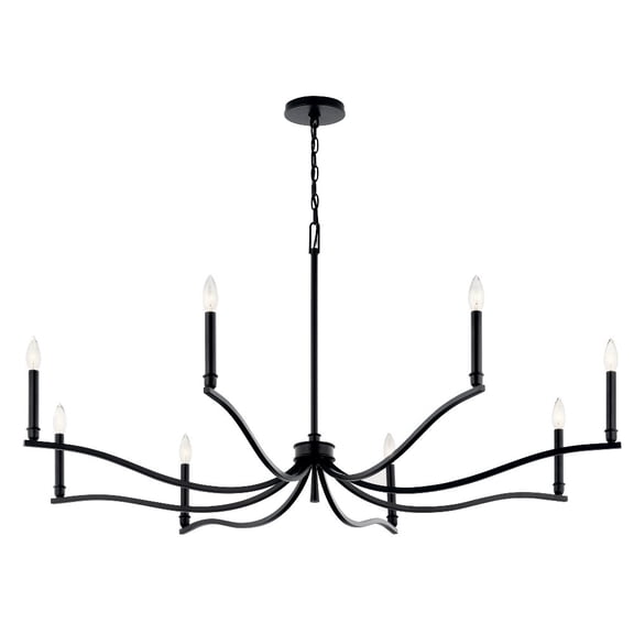 52697BK Kichler Lighting Malene - 8 Light Chandelier-25 Inches Tall and 52 Inches Wide-Black Finish