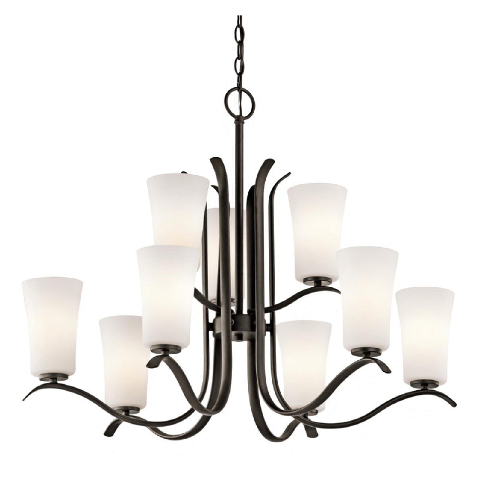 Armida Distressed Bronze 32.5" Transitional 9-Light Chandelier