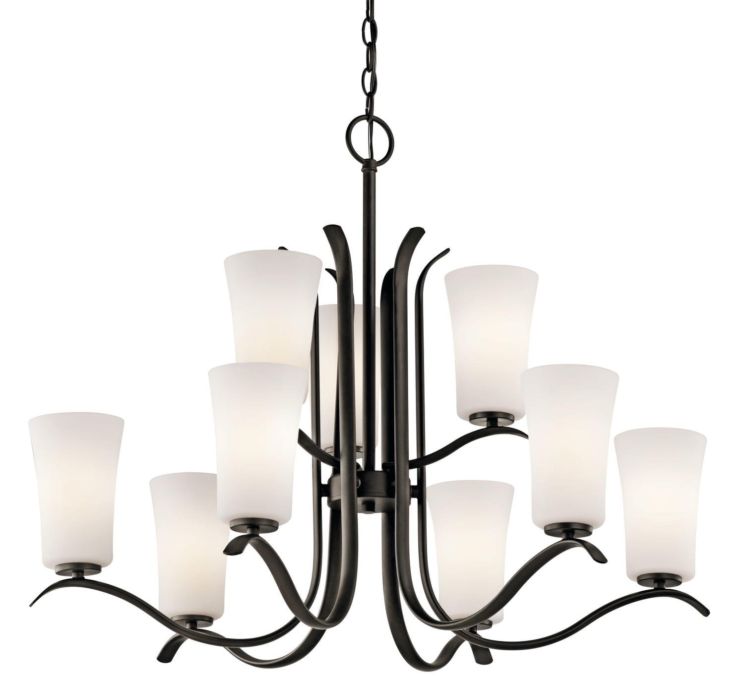 Armida Distressed Bronze 32.5" Transitional 9-Light Chandelier