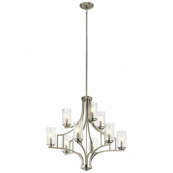 44073NI Kichler Lighting Vara - 9 light 2-Tier Chandelier - 29.75 inches tall by 32 inches wide-Brushed Nickel Finish -Traditional Installation