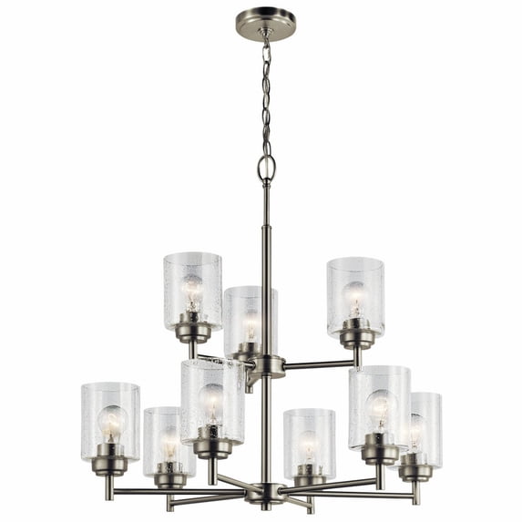 44031NI Kichler Lighting Winslow - 9 light 2-Tier Chandelier - 27 inches tall by 27 inches wide-Brushed Nickel Finish -Traditional Installation