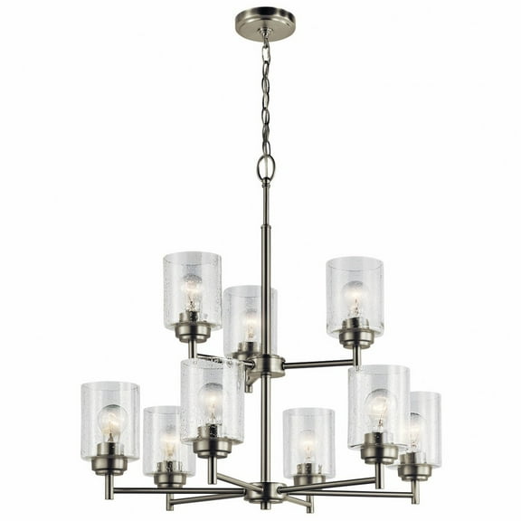 44031NI Kichler Lighting Winslow - 9 light 2-Tier Chandelier - 27 inches tall by 27 inches wide-Brushed Nickel Finish    -Traditional Installation