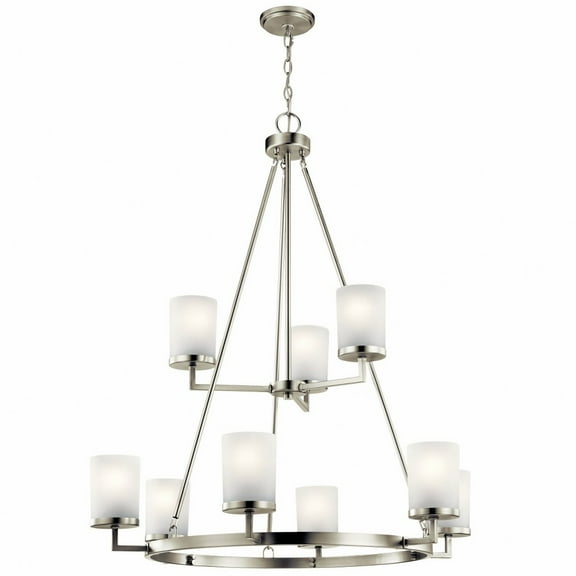 44037NI-Kichler Lighting-Daimlen - 9 Light 2-Tier Large Chandelier - With Transitional Inspirations - 40 Inches Tall By 34 Inches Wide