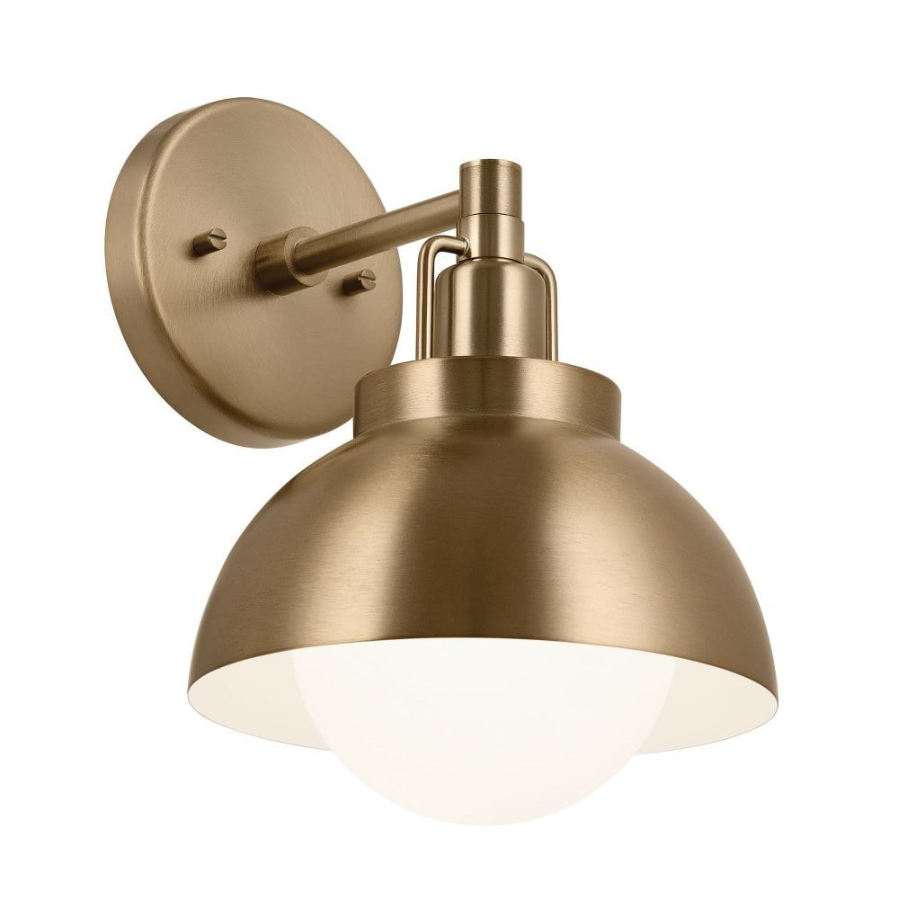 Champagne Bronze Dimmable Sconce with Satin Etched Glass