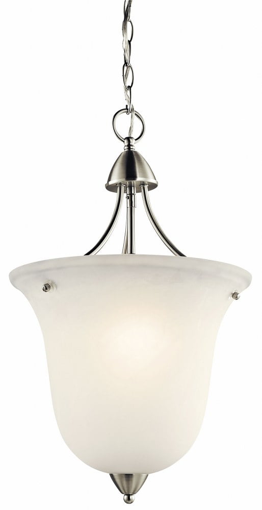 Nicholson 16" Transitional Urn-Style Pendant with Satin Etched Glass - Brushed Nickel