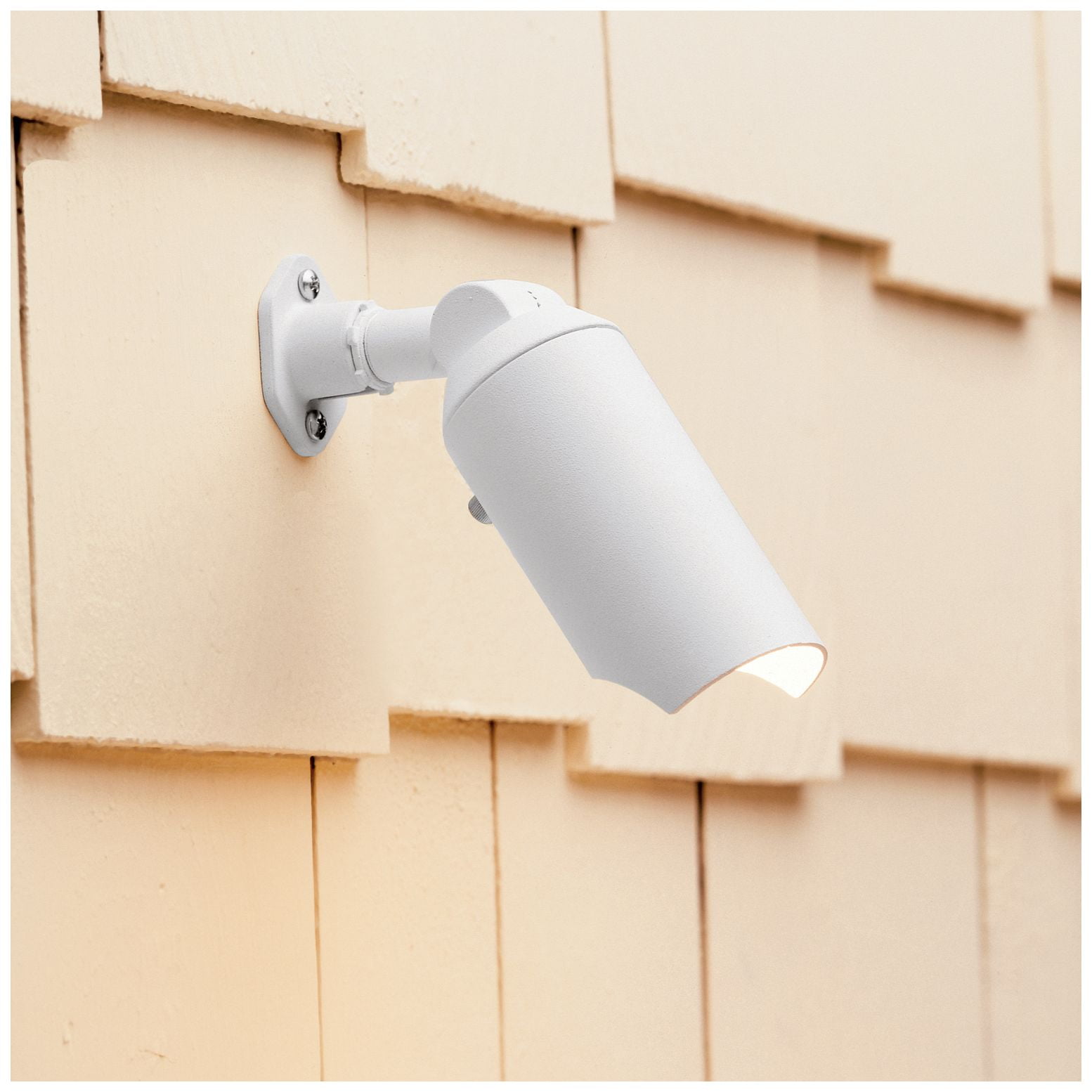 Textured White Aluminum Outdoor Downlight Fixture
