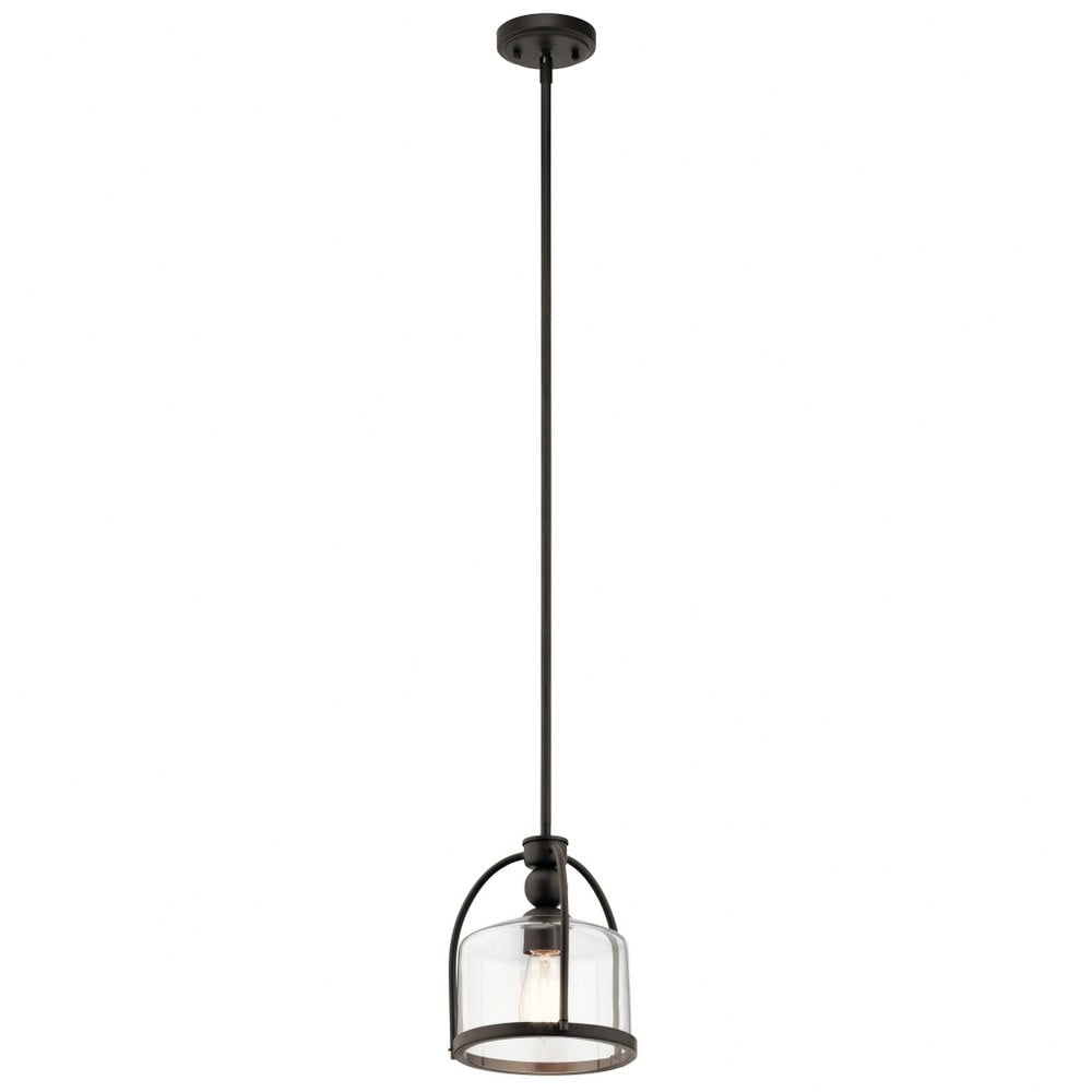 Mini Olde Bronze Glass Incandescent Pendant Light