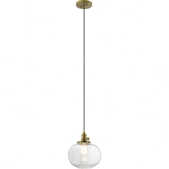 43852NBR Kichler Lighting Avery - 1 light Mini Pendant - with Vintage Industrial inspirations - 11.25 inches tall by 9.75 inches wide-Natural Brass