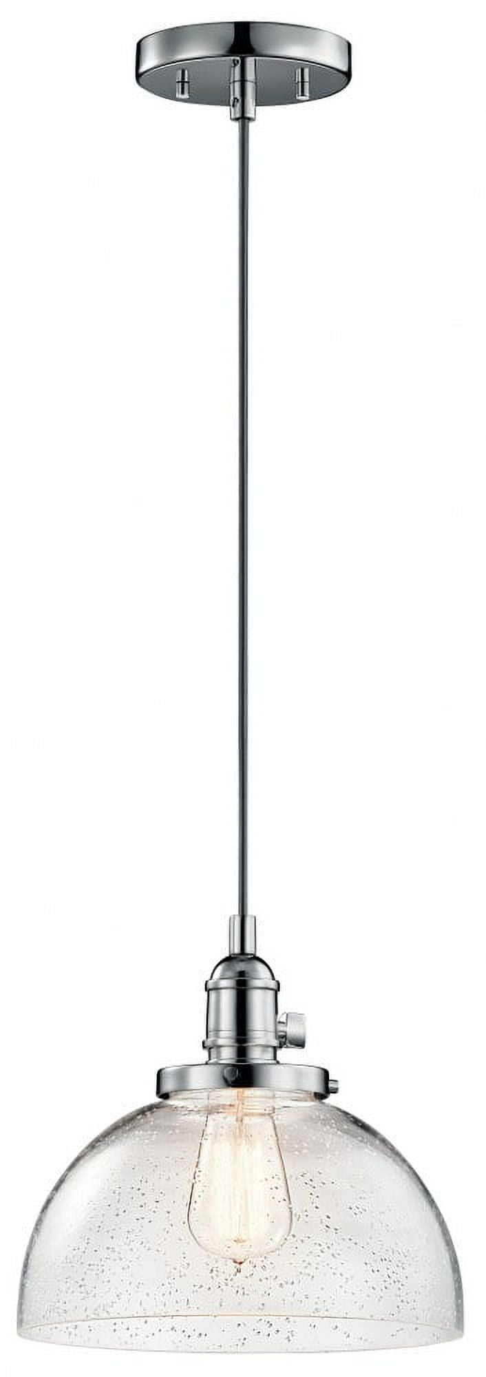 Avery Chrome Mini Pendant with Clear Seeded Glass