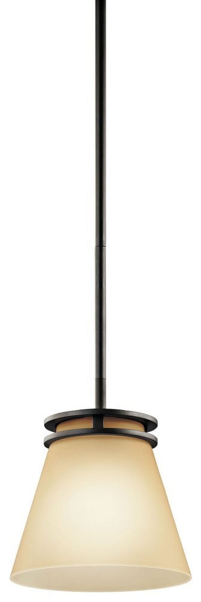 Olde Bronze 8'' Modern Mini Pendant with White Glass Shade