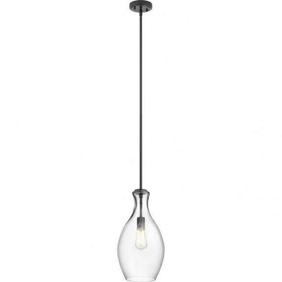 42047BK Kichler Lighting Everly - 1 light Pendant - with Transitional inspirations - 17.75 inches tall by 8.75 inches wide-Black Finish