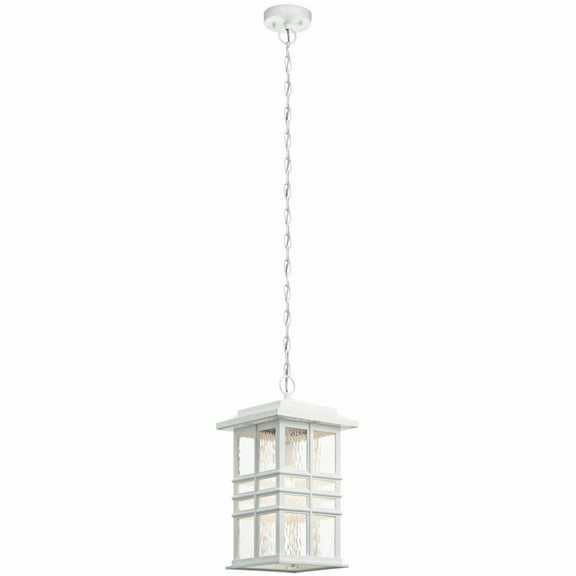 1 Light Outdoor Hanging Lantern In Craftsman/Mission Style Made With Climates Materials For Coastal Environments-White Finish Kichler Lighting