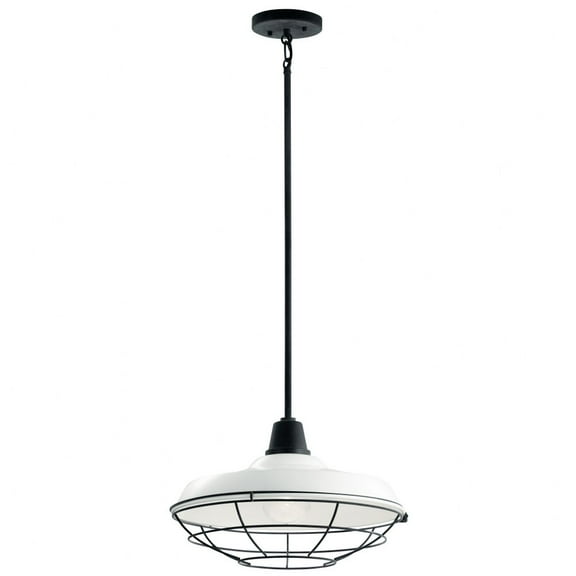 49993WH Kichler Lighting Pier - 1 light Outdoor Convertible Pendant - with Vintage Industrial inspirations - 11 inches tall by 16.5 inches wide-White