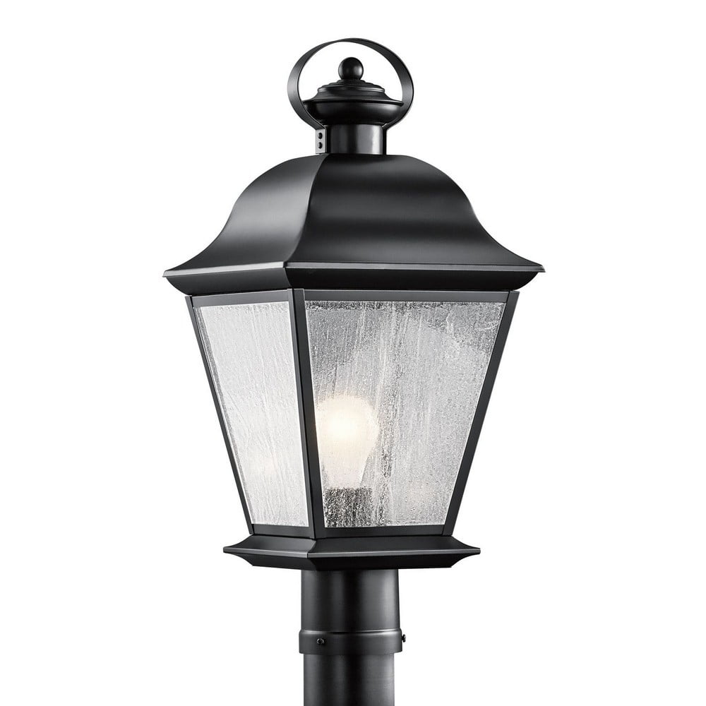1 Light Outdoor Post Lantern With Traditional Inspirations 20.75 Inches Tall By 9.5 Inches Wide-Black Finish-Incandescent Lamping Type Kichler