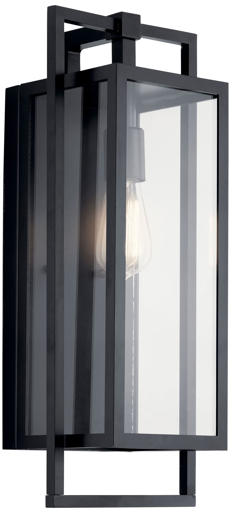 Goson 20" Black Industrial Outdoor Wall Light with Clear Glass