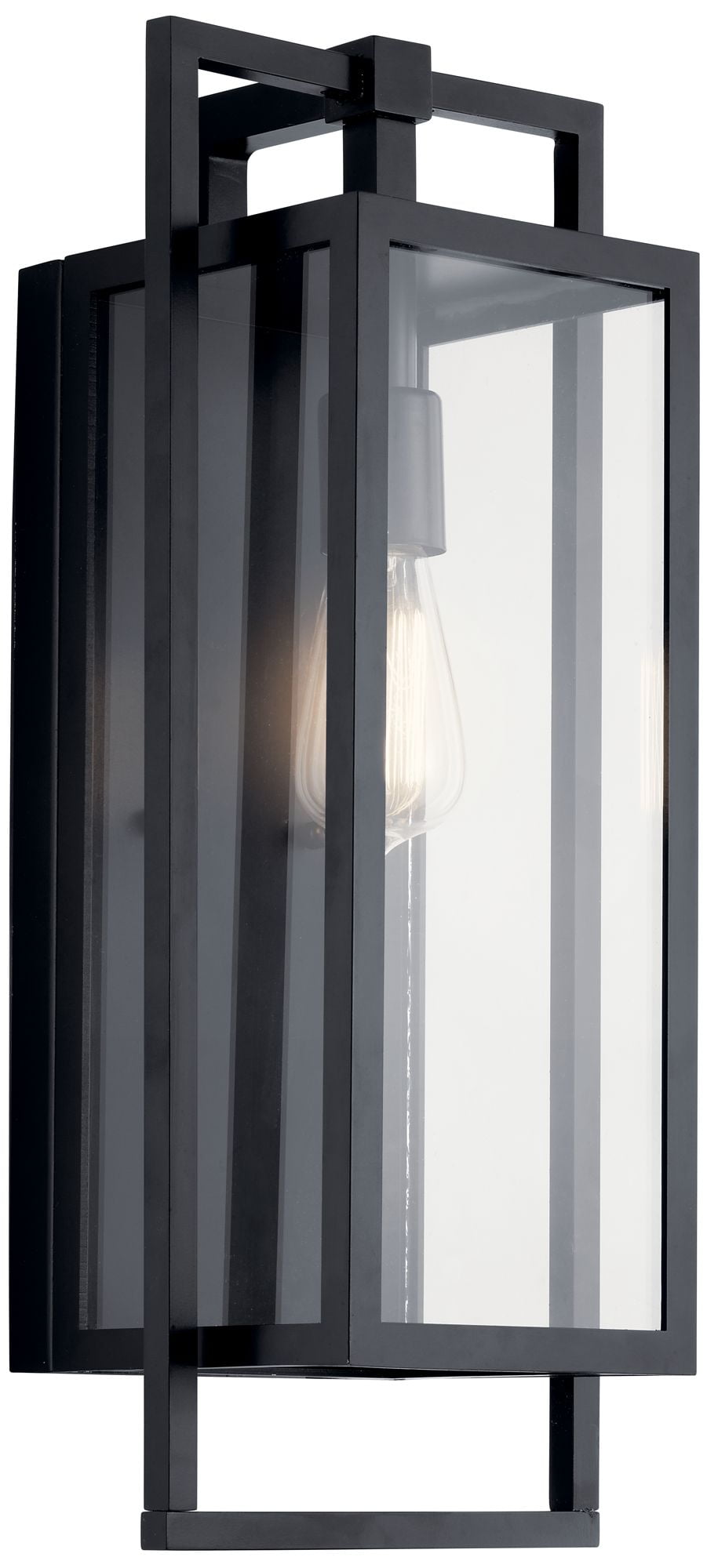 Goson 20" Black Industrial Outdoor Wall Light with Clear Glass