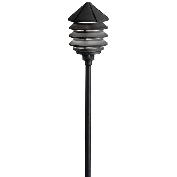 Kichler Six Groove 9 1/2" High Black 3-Tier Landscape Path Light