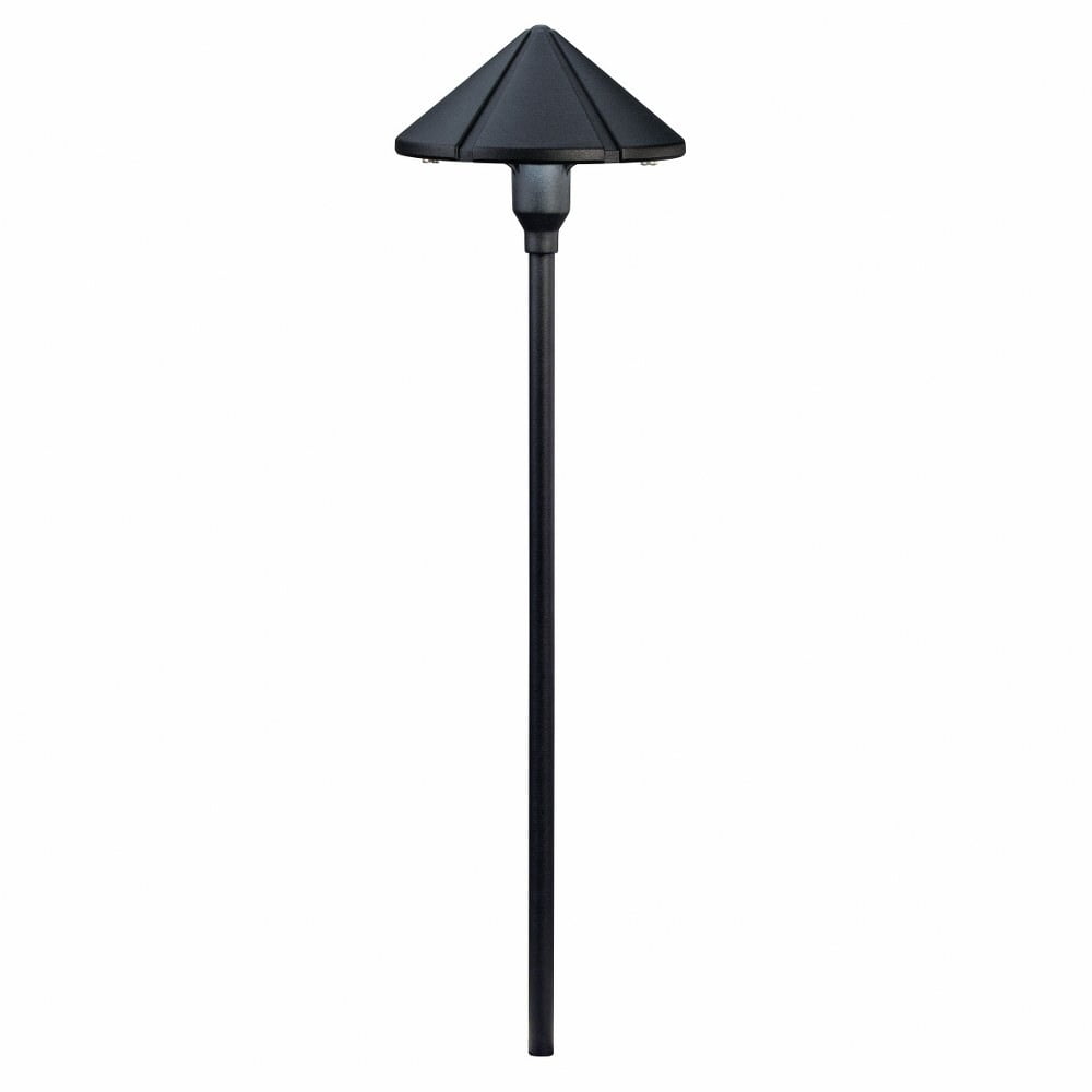 Textured Black Aluminum Xenon Pathway Light with Cone Shade