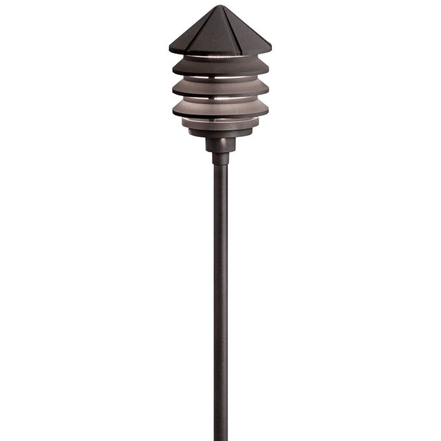 Kichler 15066AZT One Light Deck Rail – Compact Louvered Down Light, Textured Architectural Bronze, 12V Low-Voltage With Bulb Included