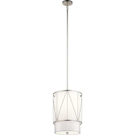 1 Light Pendant With Transitional Inspirations 18.25 Inches Tall By 12 Inches Wide-Satin Nickel Finish -Traditional Installation Kichler Lighting