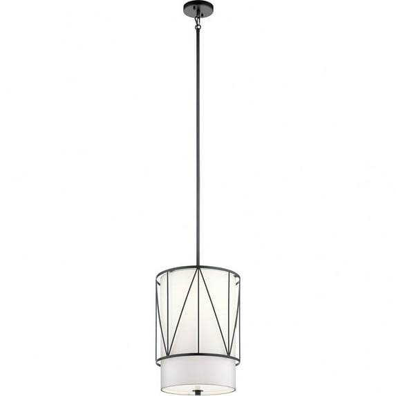 52073BK Kichler Lighting Birkleigh - 1 light Pendant - with Transitional inspirations - 18.25 inches tall by 12 inches wide-Black Finish
