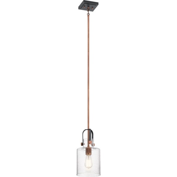 52035ACO Kichler Lighting Kitner - 1 light Pendant - with Vintage Industrial inspirations - 14.75 inches tall by 7 inches wide-Antique Copper Finish