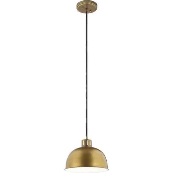 52152NBR Kichler Lighting Zailey - 1 light Pendant - 9 inches tall by 11.5 inches wide-Natural Brass Finish -Traditional Installation