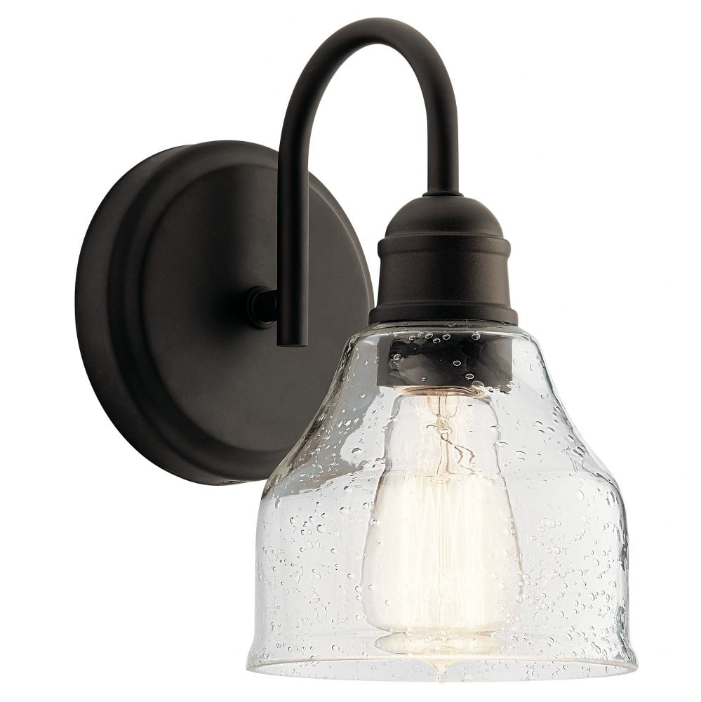 Avery Distressed Bronze 9.25" Wall Sconce with Clear Glass