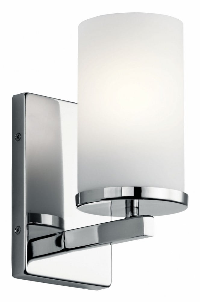 Modern Chrome and White Cylinder Wall Sconce