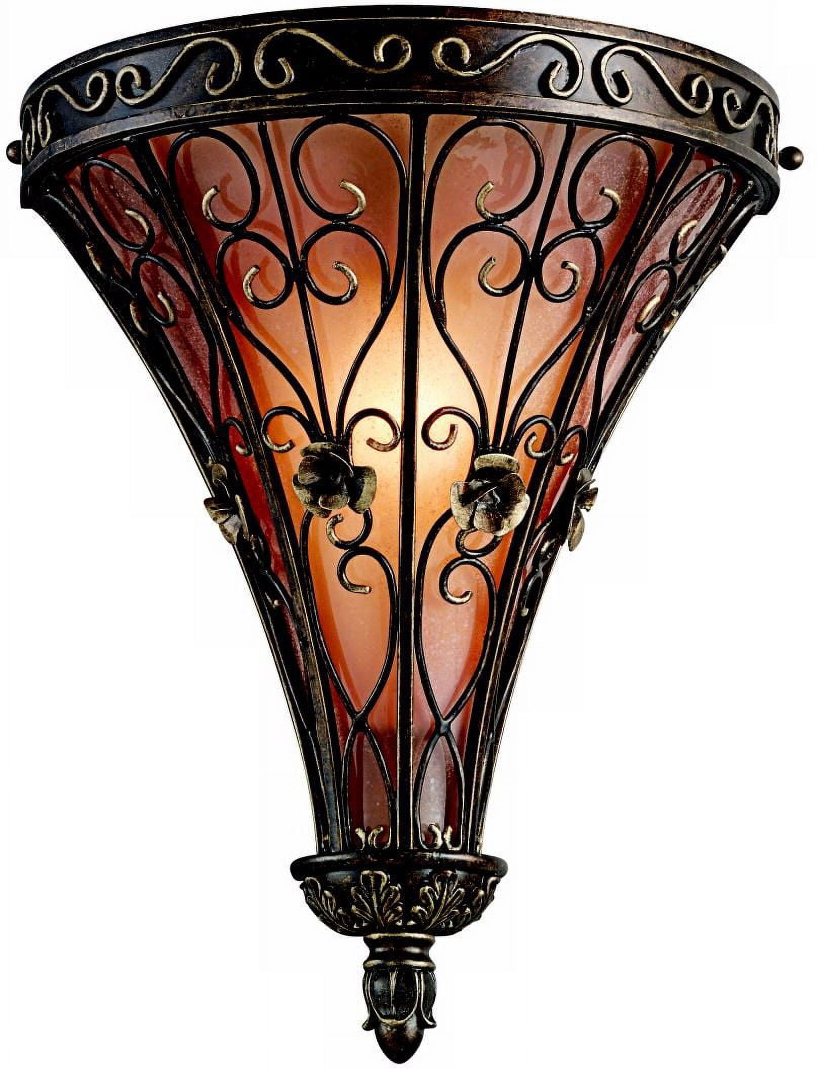 Marchesa Classic Terrene Bronze Wall Sconce with Piastra Glass Shade