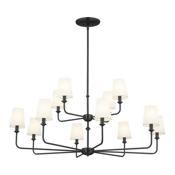 52518BK Kichler Lighting Pallas - 12 Light Chandelier In Traditional Style-23 Inches Tall and 42.75 Inches Wide-Black Finish