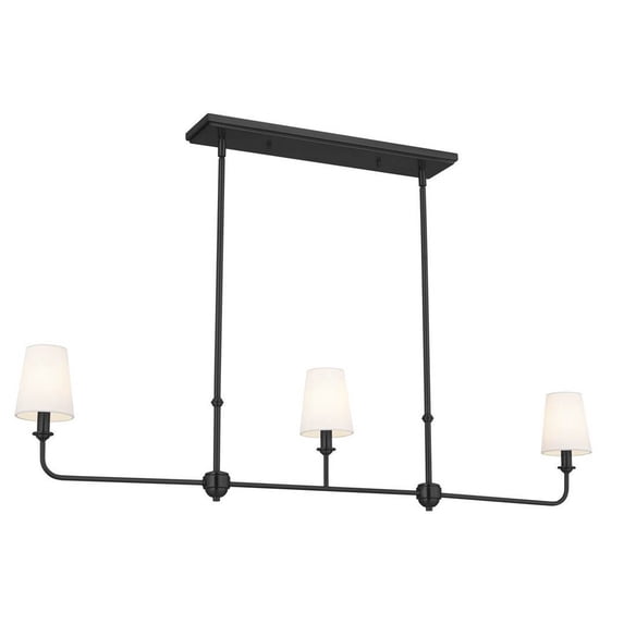 52519BK Kichler Lighting Pallas - 3 Light Chandelier In Traditional Style-13.5 Inches Tall and 4.5 Inches Wide-Black Finish