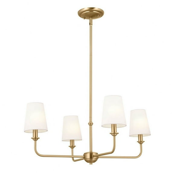 52520BNB Kichler Lighting Pallas - 4 Light Chandelier In Traditional Style-13.75 Inches Tall and 25 Inches Wide-Brushed Natural Brass Finish
