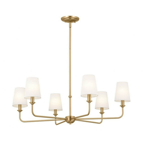 52516BNB Kichler Lighting Pallas - 6 Light Chandelier In Traditional Style-13.75 Inches Tall and 32.25 Inches Wide-Brushed Natural Brass Finish