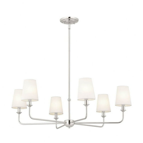 52516PN-Kichler Lighting-Pallas - 6 Light Chandelier In Traditional Style-13.75 Inches Tall and 32.25 Inches Wide-Polished Nickel Finish