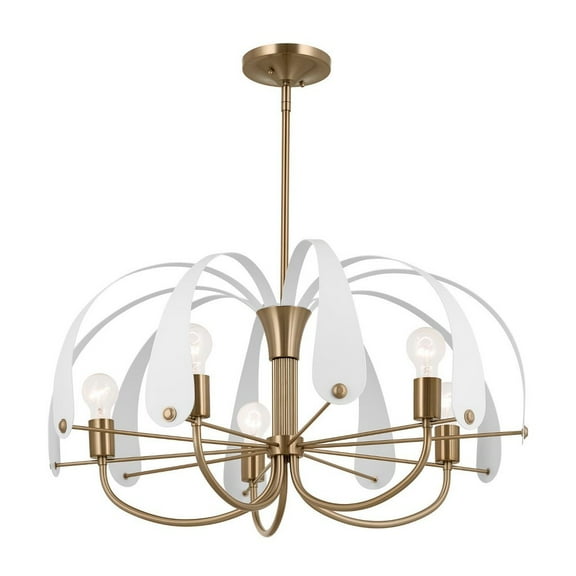 52572CPZ Kichler Lighting Petal - 5 Light Chandelier-16 Inches Tall and 31 Inches Wide