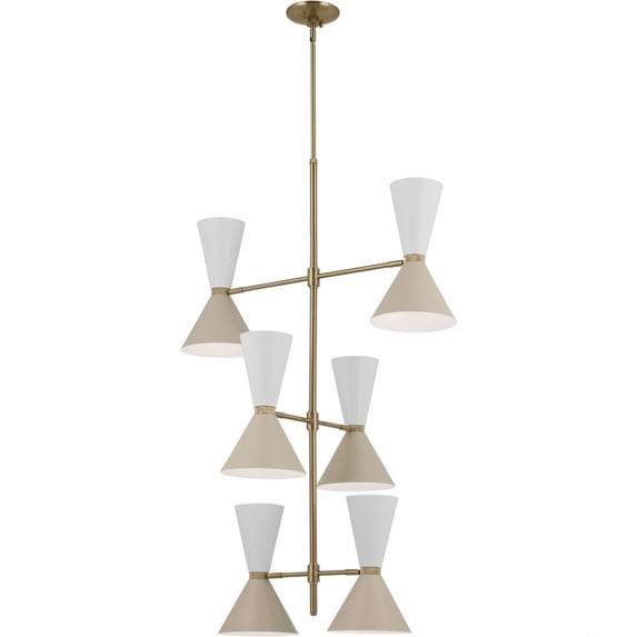 52568CPZGRG Kichler Lighting Phix - 12 Light Foyer-50 Inches Tall and 22.5 Inches Wide-Champagne Bronze/Grey/White Finish